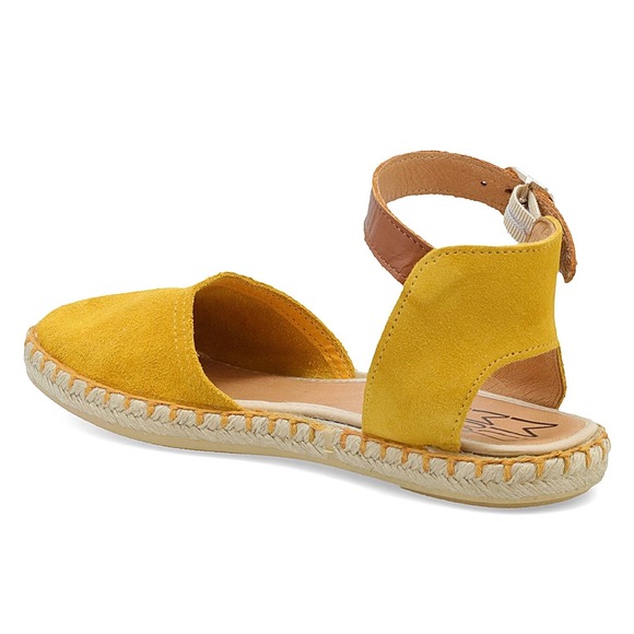 NIB Miz Mooz Cleo 38 7.5-8 Orchre Suede Ankle Strap Closed Toe Espadrille Sandal - Picture 2 of 12